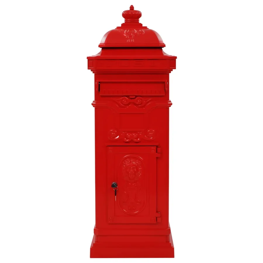 Boîte aux lettres à pilier Aluminium Vintage antirouille Rouge - 3