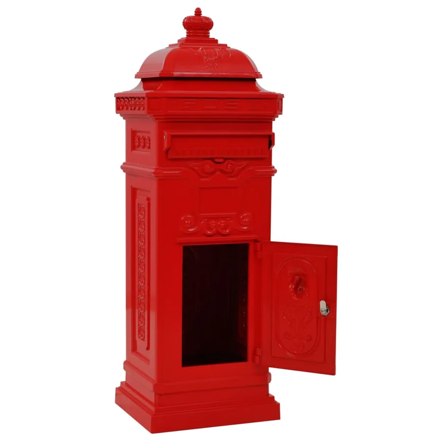 Boîte aux lettres à pilier Aluminium Vintage antirouille Rouge - 4