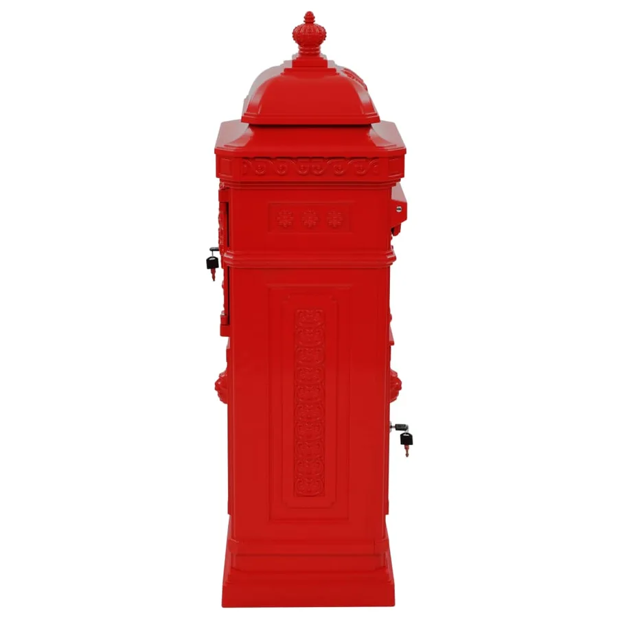 Boîte aux lettres à pilier Aluminium Vintage antirouille Rouge - 6