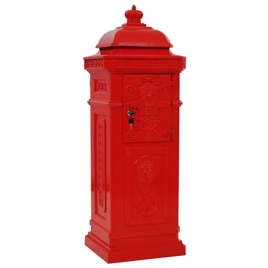Boîte aux lettres à pilier Aluminium Vintage antirouille Rouge - 7