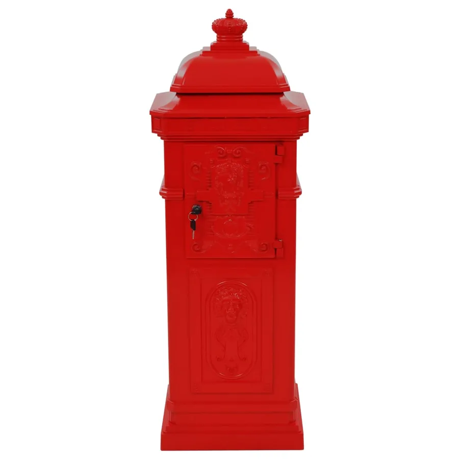 Boîte aux lettres à pilier Aluminium Vintage antirouille Rouge - 8