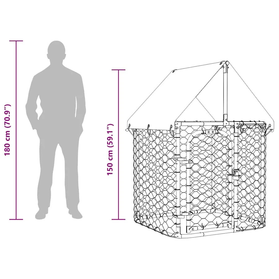 Chenil extérieur avec toit 100x100x150 cm - 9