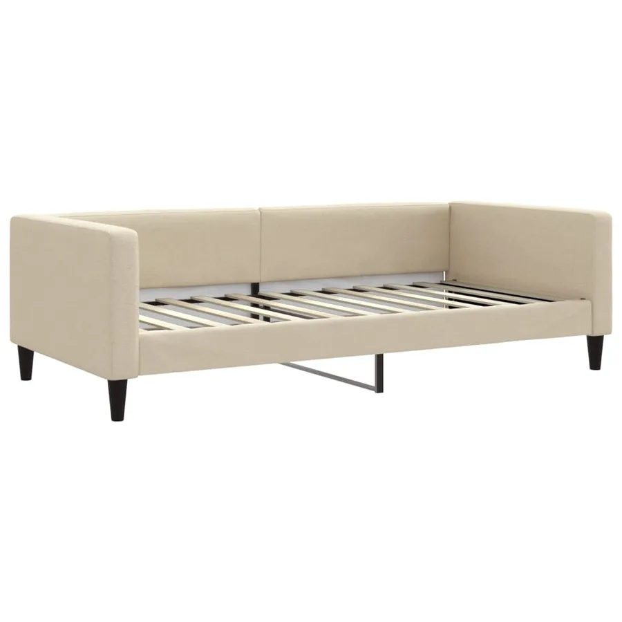 Lit de repos crème 100x200 cm tissu - 2