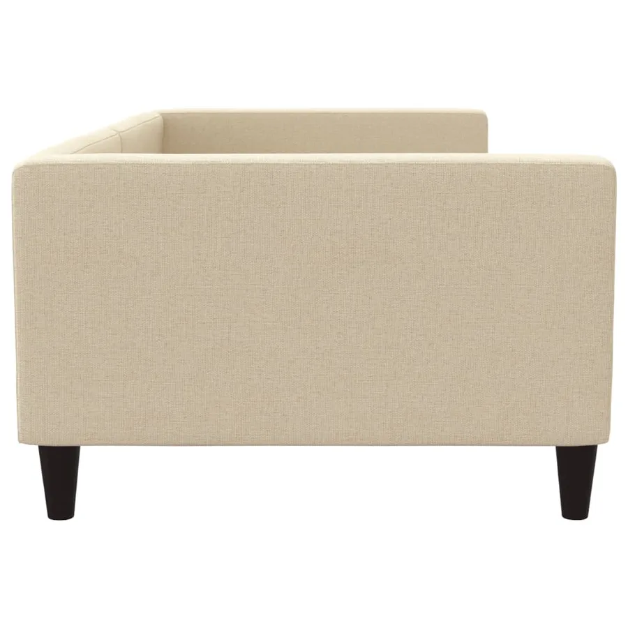 Lit de repos crème 100x200 cm tissu - 4