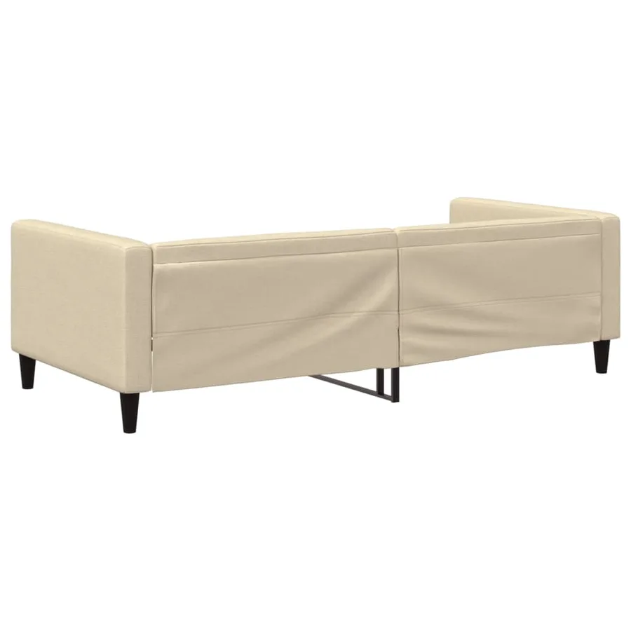Lit de repos crème 100x200 cm tissu - 5