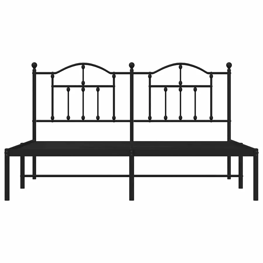 Cadre de lit métal sans matelas et tête de lit noir 180x200 cm - 5