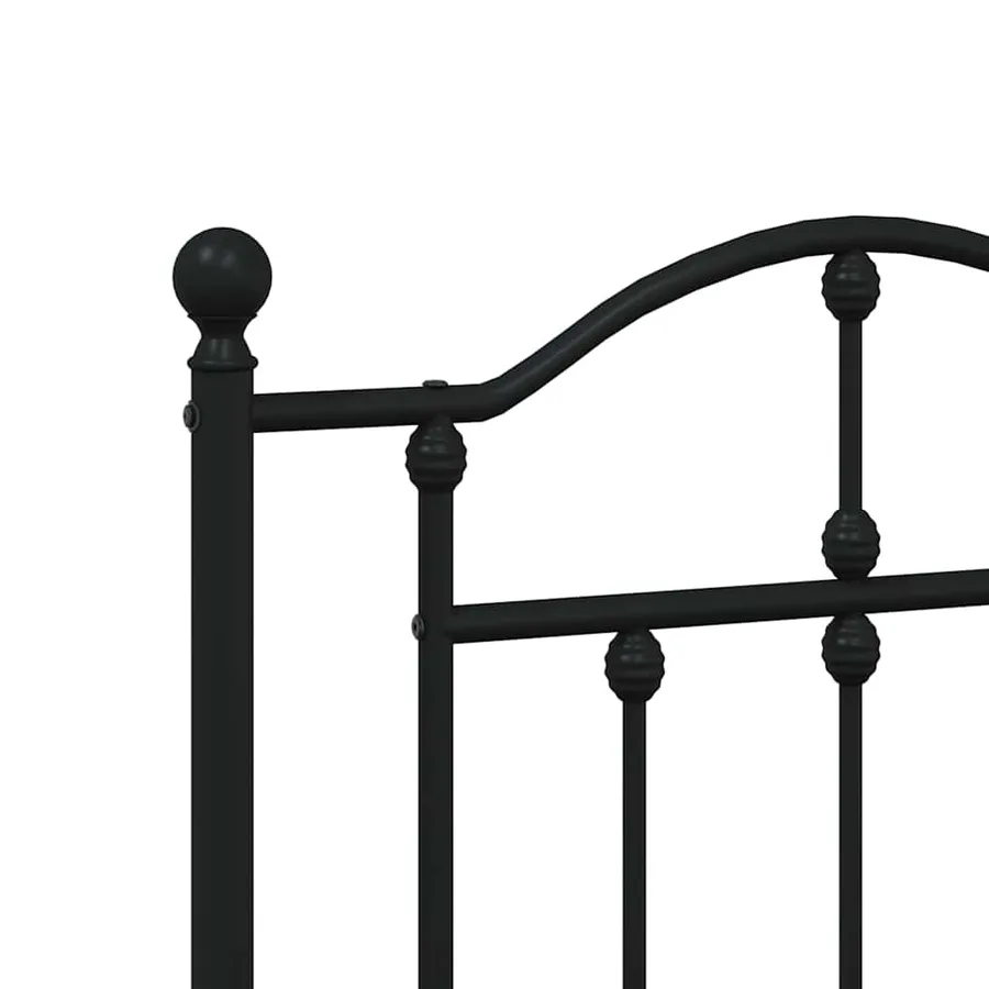 Cadre de lit métal sans matelas avec pied de lit noir 183x213cm - 9