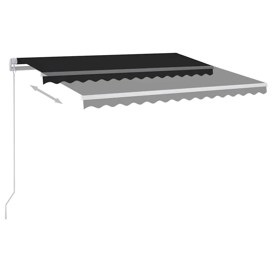 Auvent manuel rétractable avec LED 300x250 cm Anthracite - 6