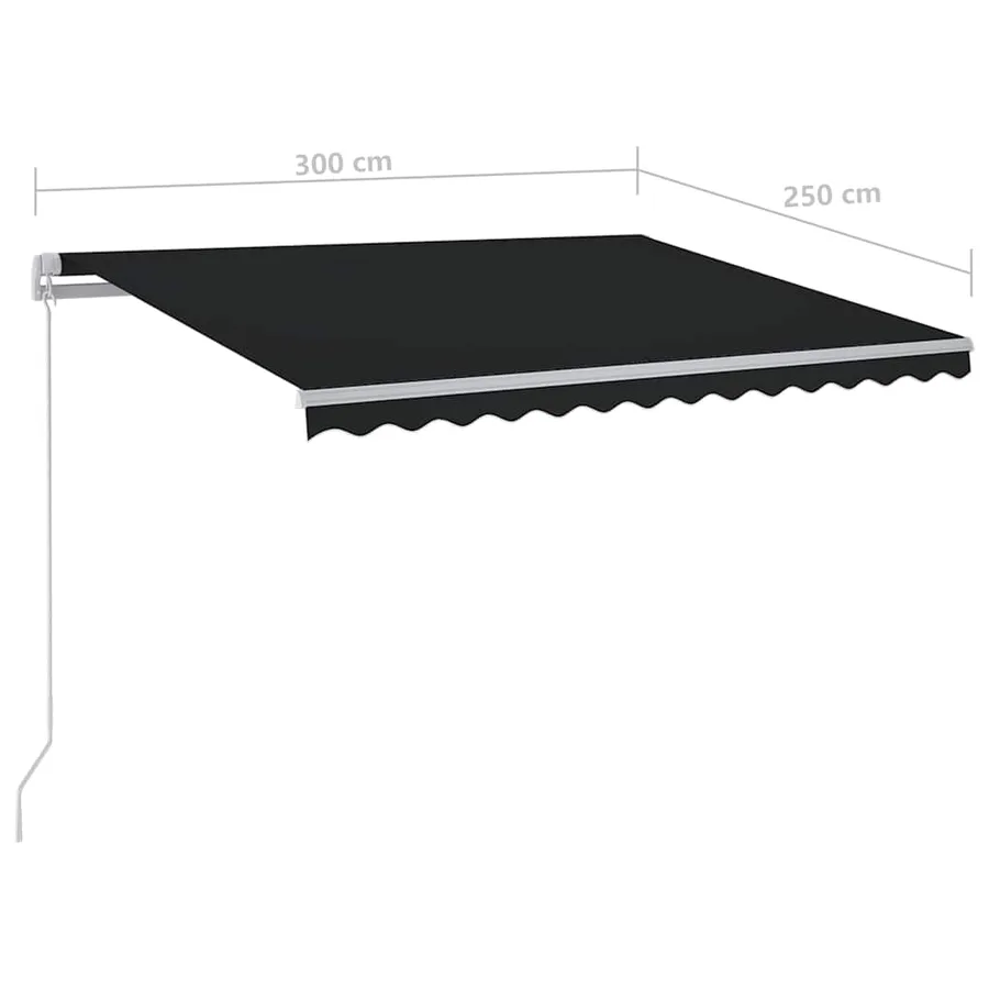 Auvent manuel rétractable avec LED 300x250 cm Anthracite - 7