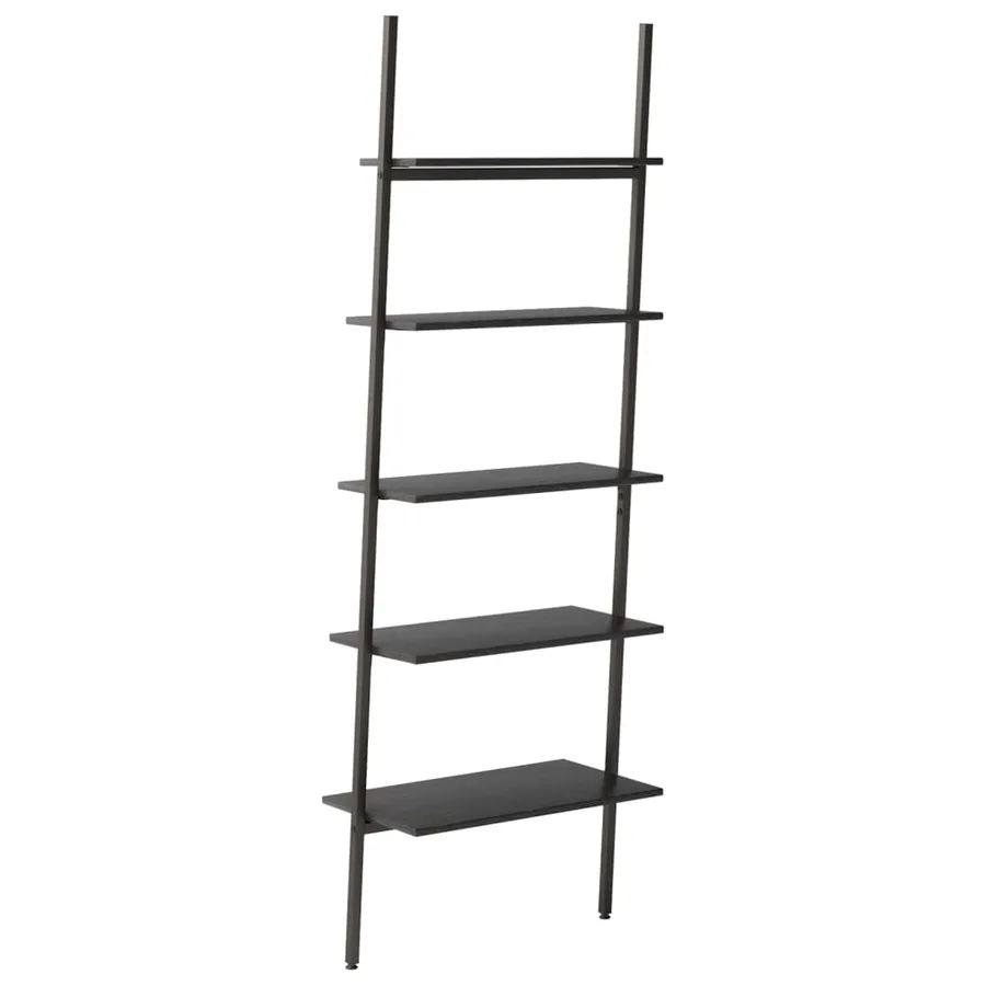 Étagère inclinée à 5 niveaux Noir 64x34x185,5 cm - 5
