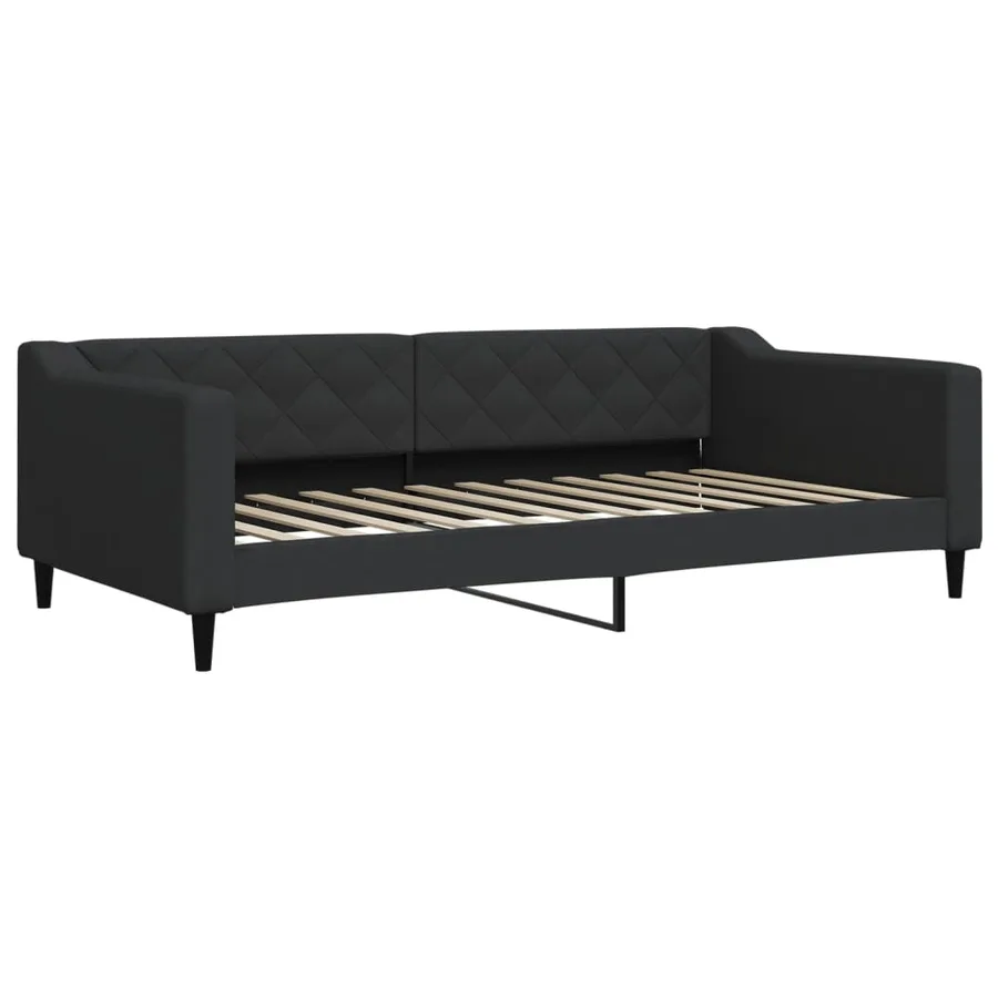 Lit de jour avec gigogne sans matelas noir 100x200 cm - 4