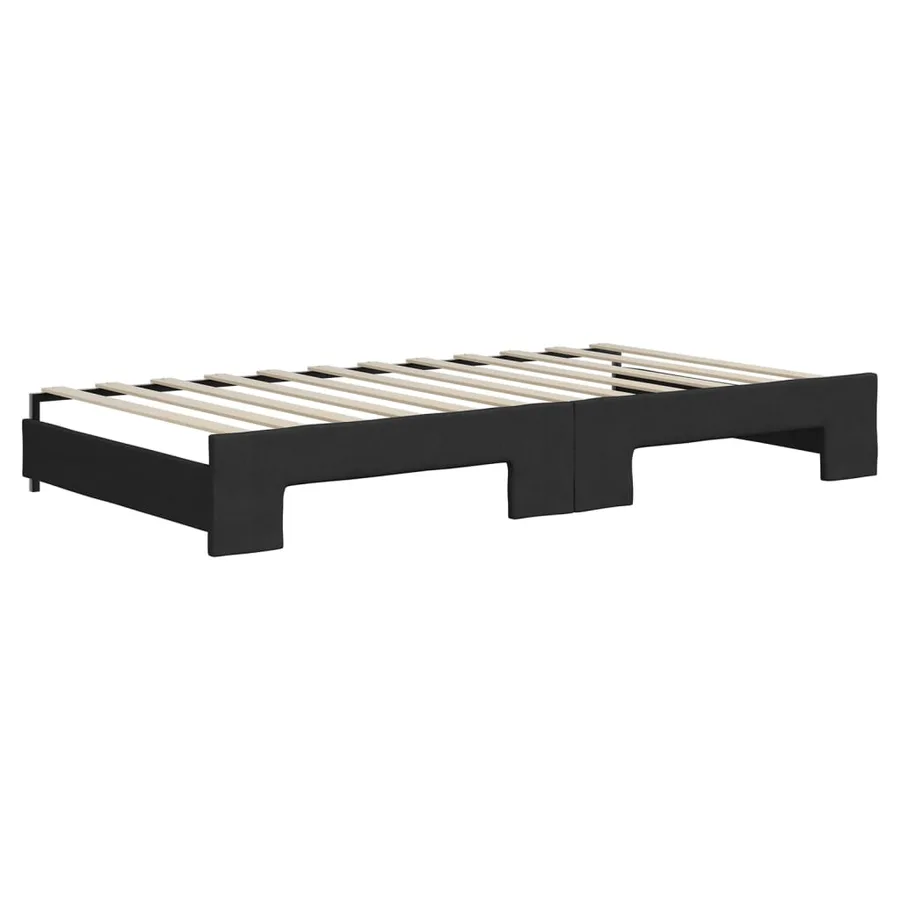 Lit de jour avec gigogne sans matelas noir 100x200 cm - 6