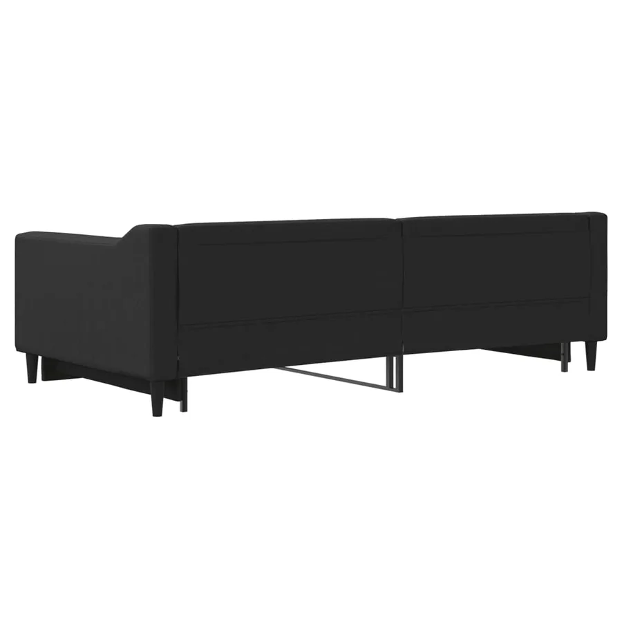 Lit de jour avec gigogne sans matelas noir 100x200 cm - 9
