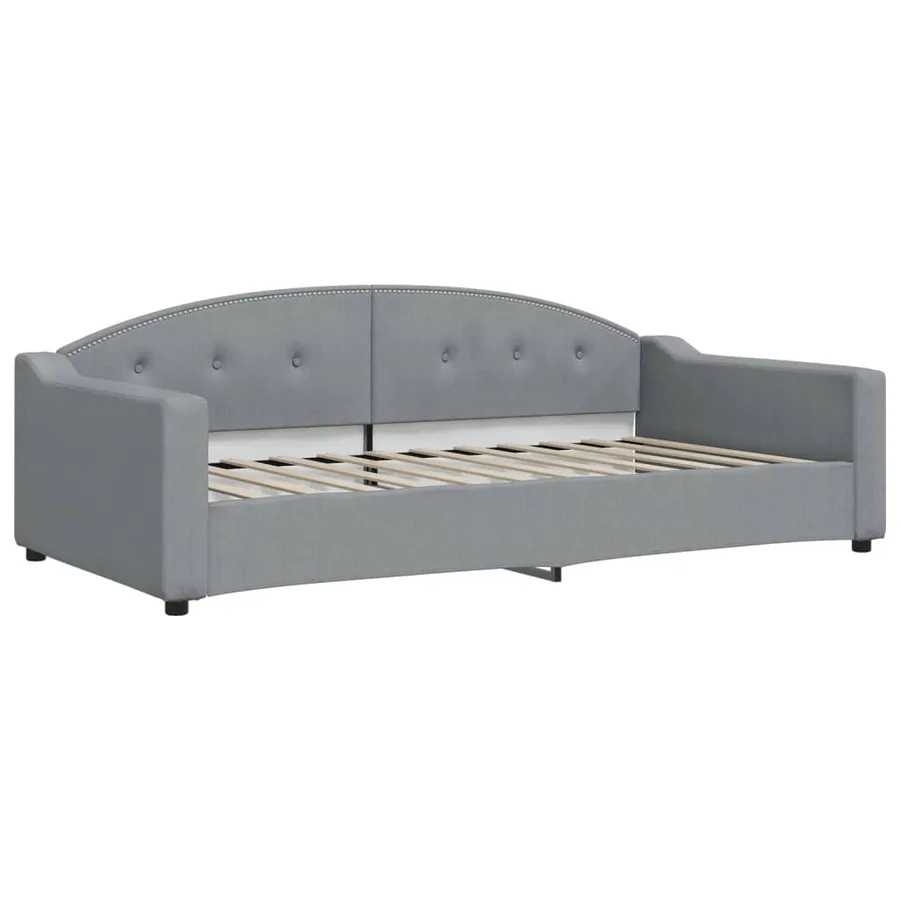Lit de jour avec matelas gris clair 100x200 cm tissu - 3