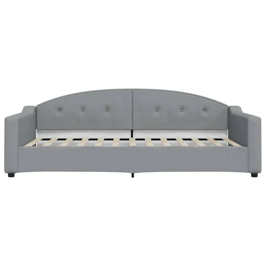 Lit de jour avec matelas gris clair 100x200 cm tissu - 4