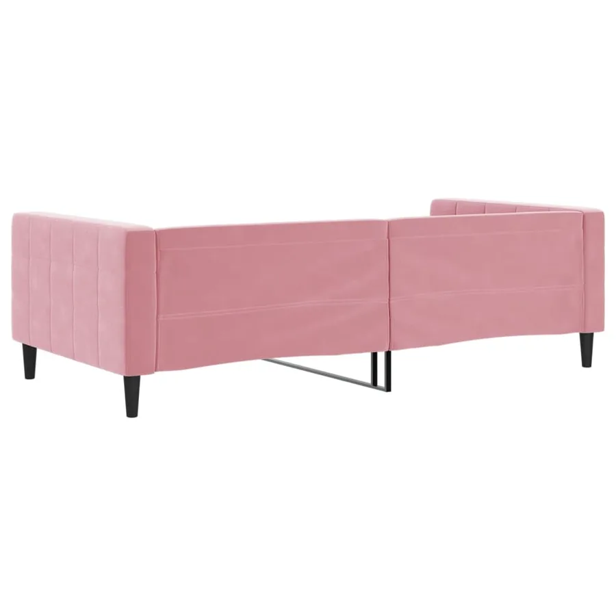 Lit de repos rose 100x200 cm velours - 5
