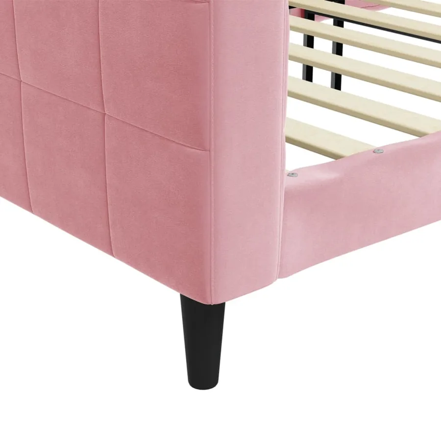 Lit de repos rose 100x200 cm velours - 6
