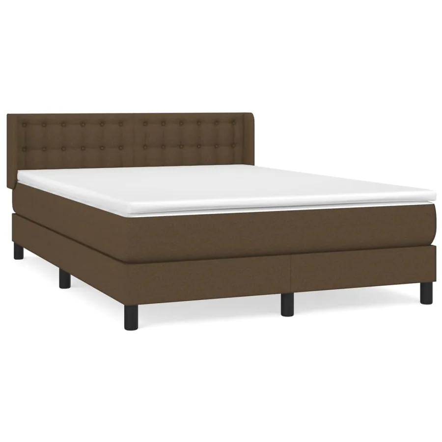 Sommier à lattes de lit avec matelas Marron foncé 140x190 cm - 2