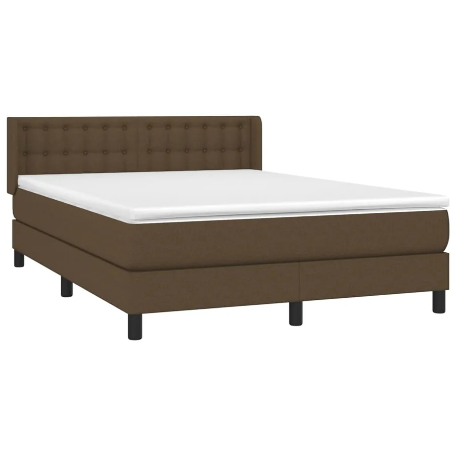 Sommier à lattes de lit avec matelas Marron foncé 140x190 cm - 3