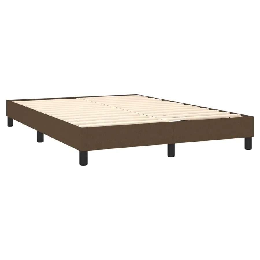 Sommier à lattes de lit avec matelas Marron foncé 140x190 cm - 4
