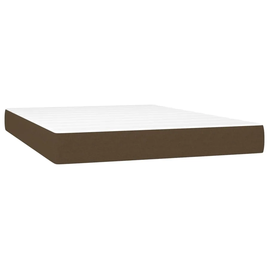 Sommier à lattes de lit avec matelas Marron foncé 140x190 cm - 5