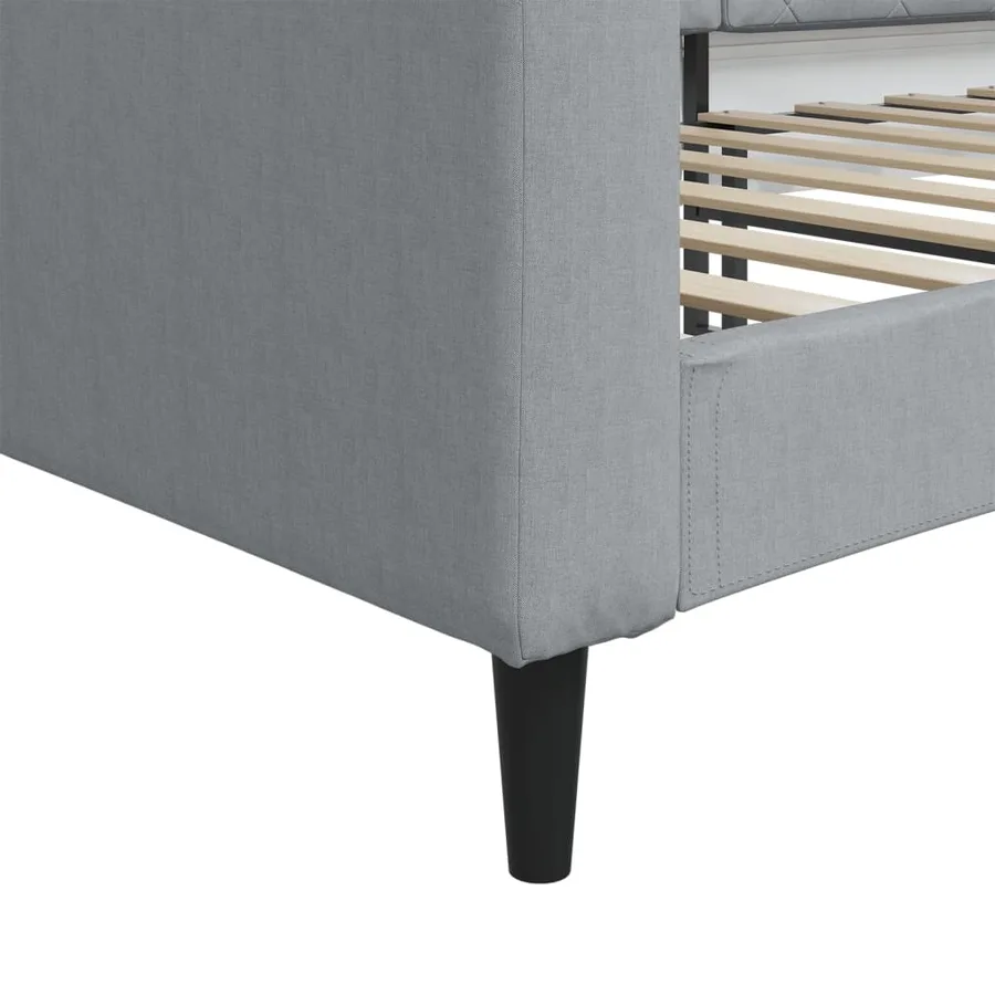 Lit de repos sans matelas gris clair 80x200 cm tissu - 6