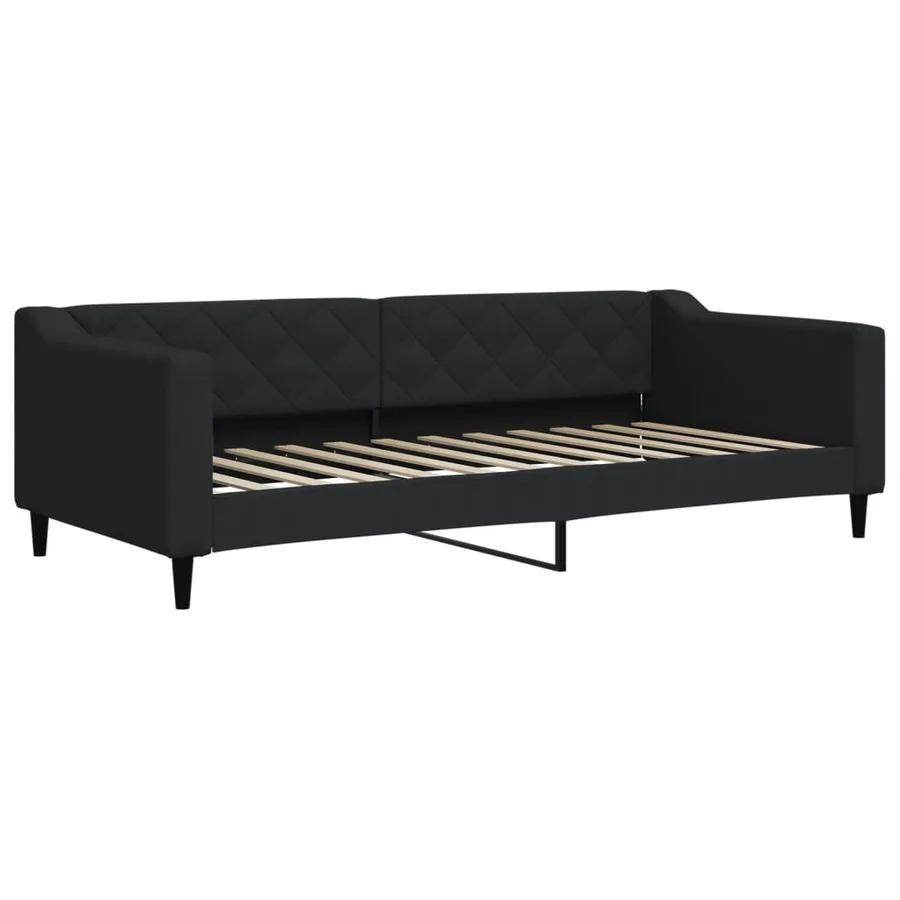 Lit de repos sans matelas noir 90x200 cm tissu - 2