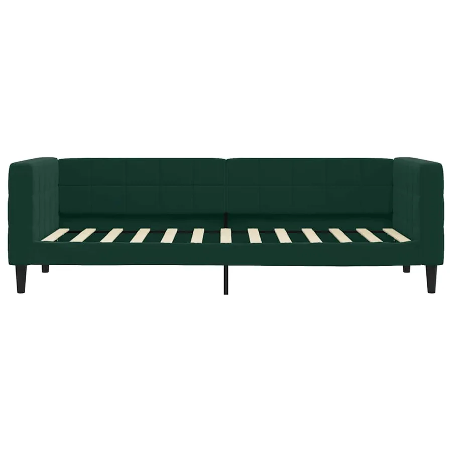 Lit de jour avec matelas vert foncé 80x200 cm velours - 4