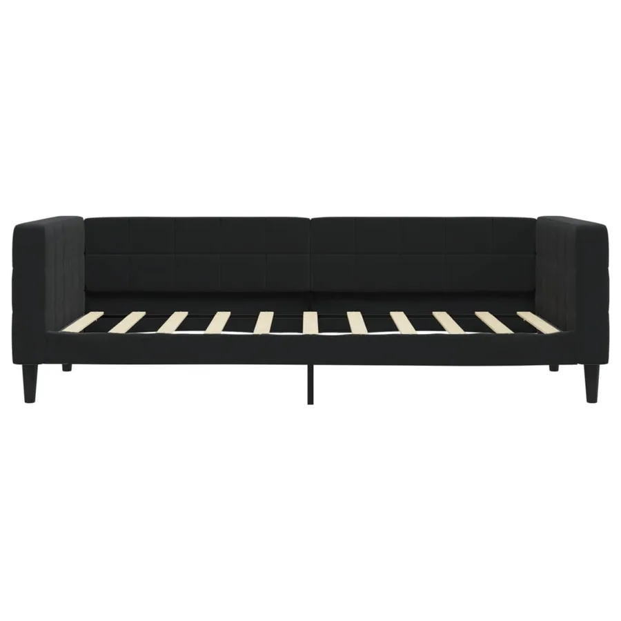 Lit de jour avec lit gigogne noir 90x190 cm velours - 9