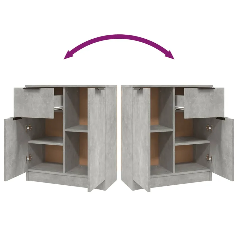 Buffet Gris béton 60x30x70 cm Bois d'ingénierie - 9
