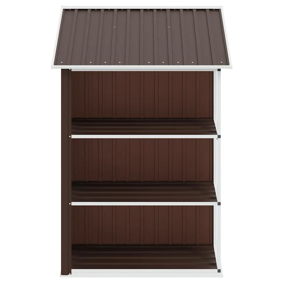 Abri de jardin avec étagère Marron 205x130x183 cm Fer - 5