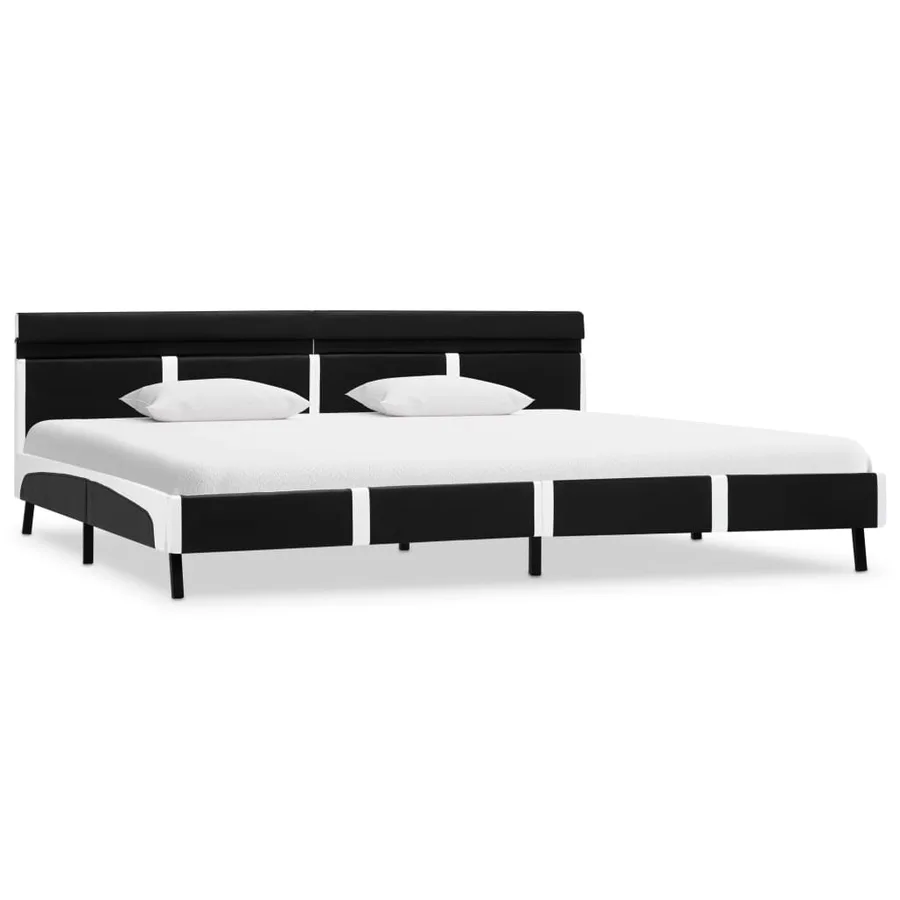 Cadre de lit avec LED sans matelas noir 180x200 cm - 2