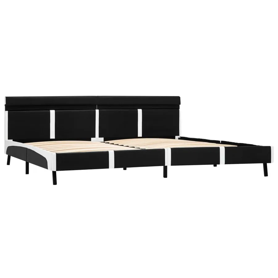 Cadre de lit avec LED sans matelas noir 180x200 cm - 3