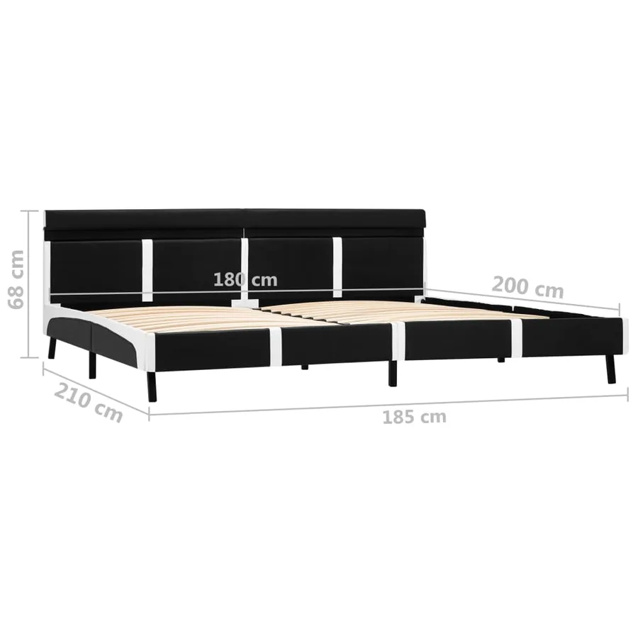 Cadre de lit avec LED sans matelas noir 180x200 cm - 9