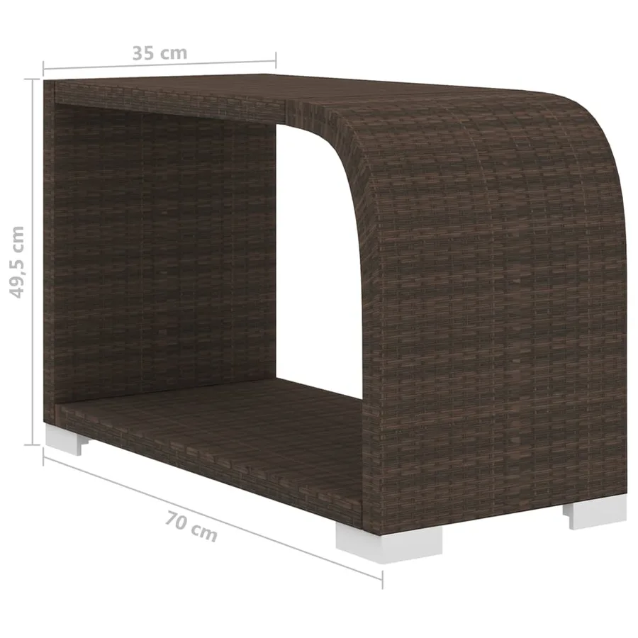 Salon de jardin 10 pcs avec coussins résine tressée marron - 14