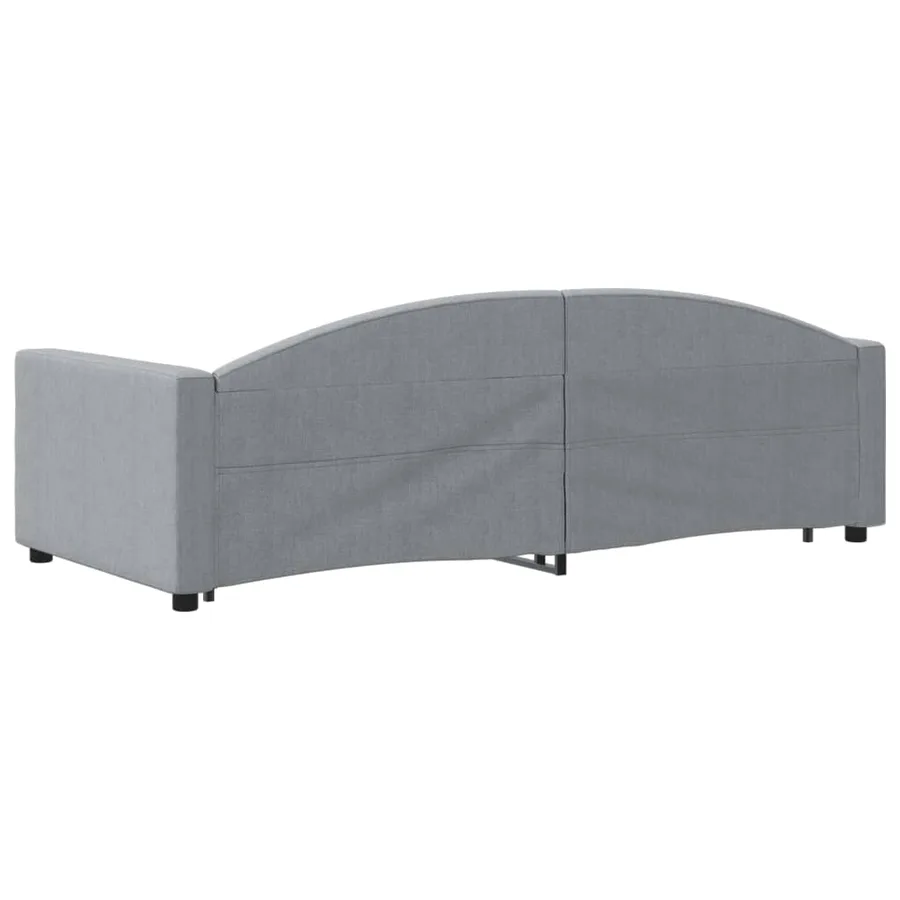 Lit de jour avec gigogne sans matelas gris clair 90x200 cm - 5