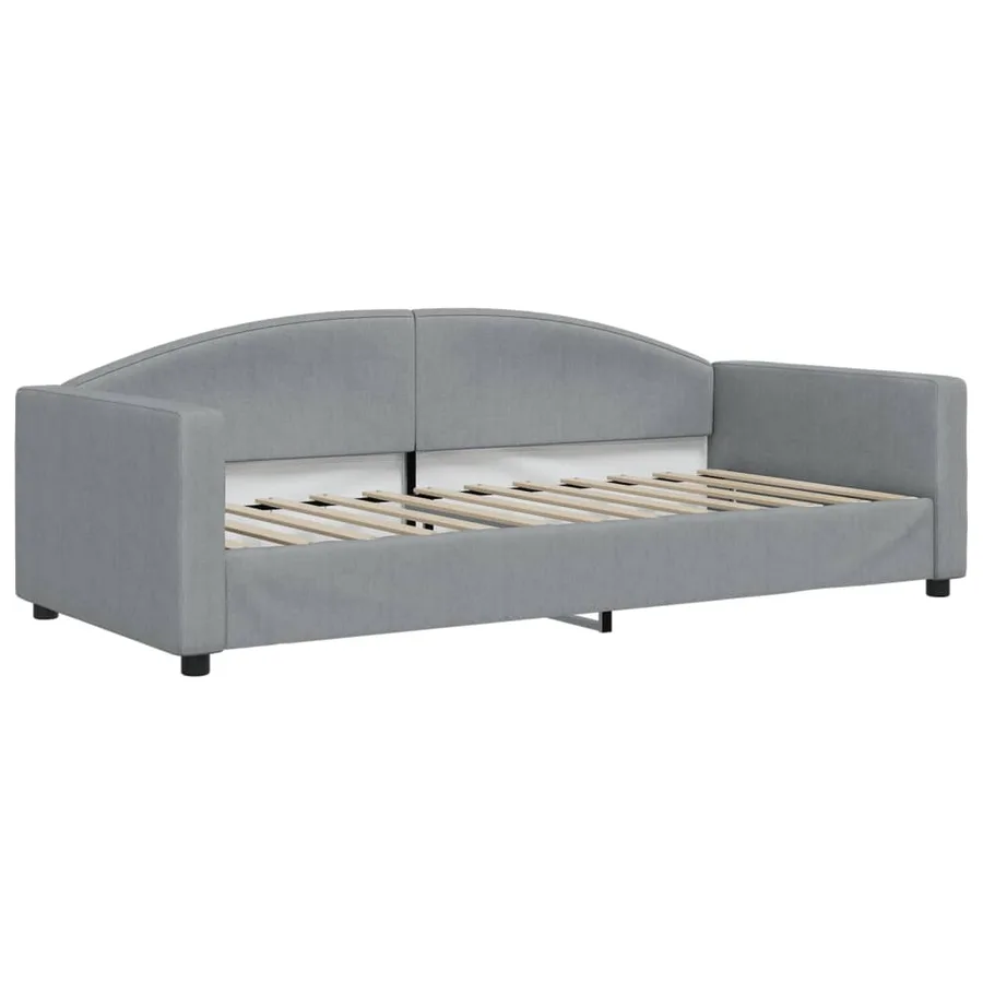 Lit de jour avec gigogne sans matelas gris clair 90x200 cm - 6