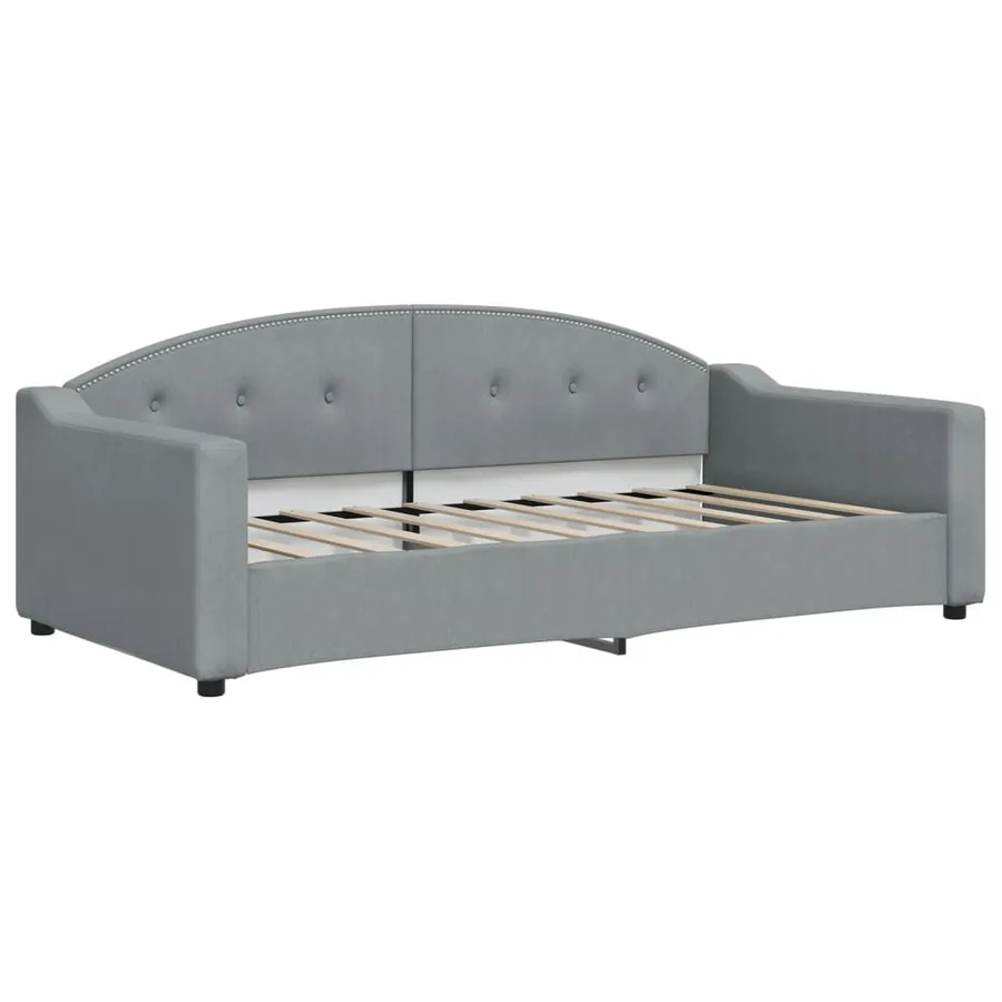 Lit de jour avec matelas gris clair 90x190 cm tissu - 3