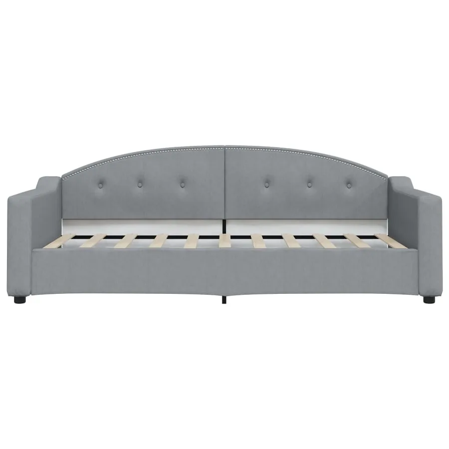 Lit de jour avec matelas gris clair 90x190 cm tissu - 4