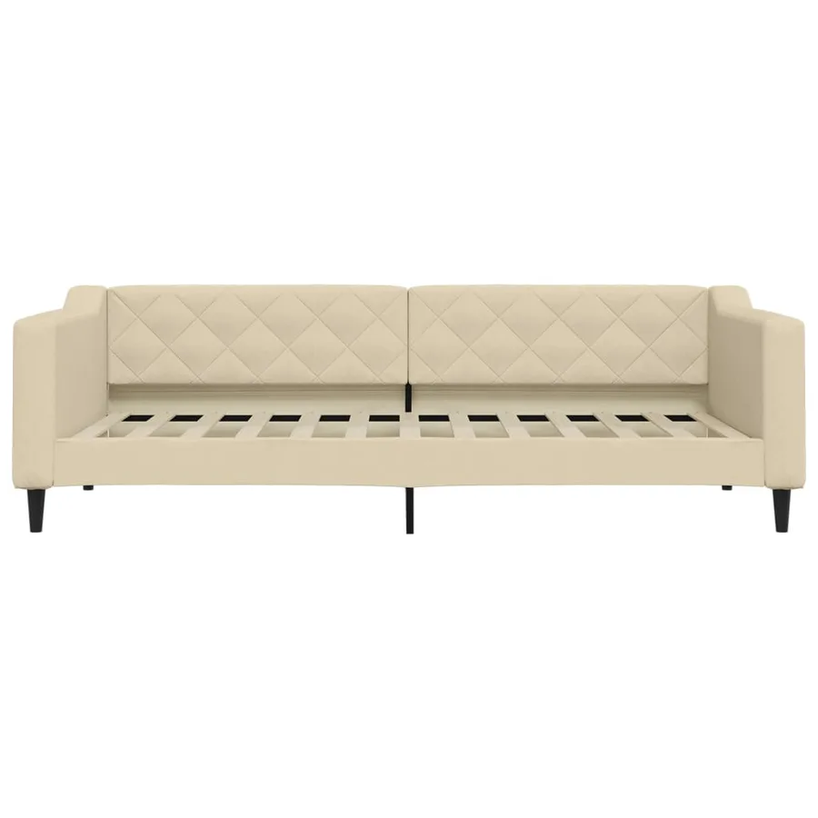 Lit de jour avec matelas crème 90x200 cm tissu - 4