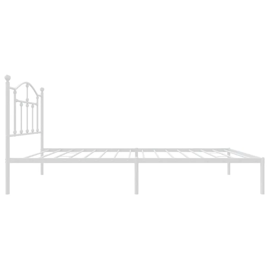 Cadre de lit métal sans matelas avec tête de lit blanc 90x200cm - 6