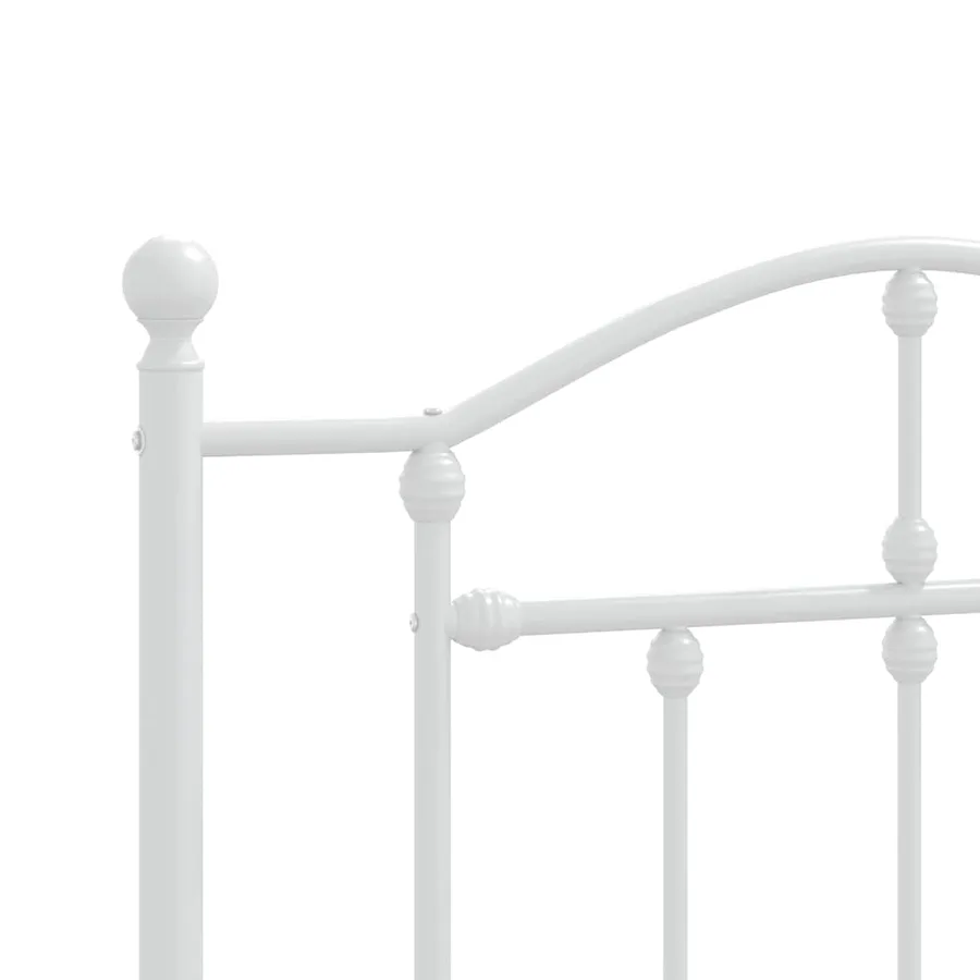 Cadre de lit métal sans matelas avec tête de lit blanc 90x200cm - 8