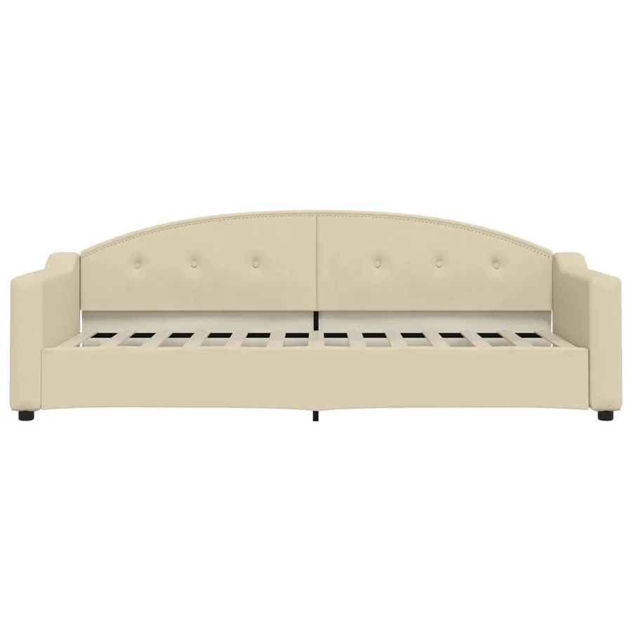 Lit de repos sans matelas crème 80x200 cm tissu - 3