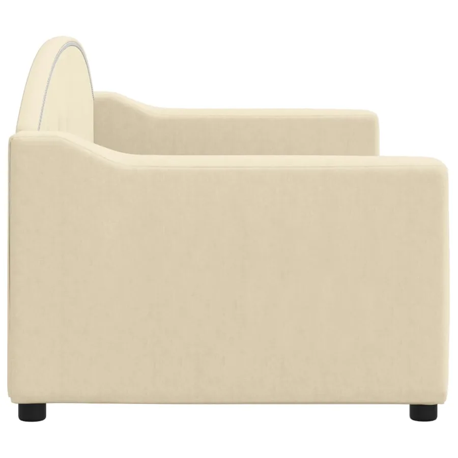 Lit de repos sans matelas crème 80x200 cm tissu - 4