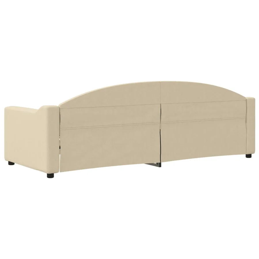 Lit de repos sans matelas crème 80x200 cm tissu - 5
