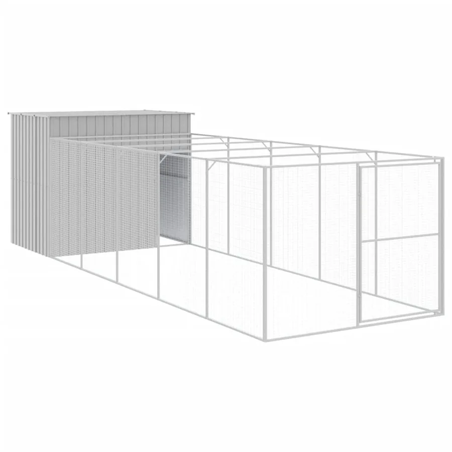 Niche pour chien avec cour gris clair 214x661x181 cm - 2