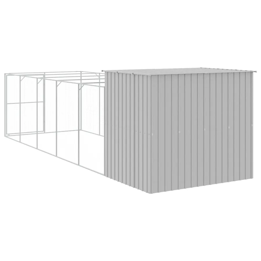 Niche pour chien avec cour gris clair 214x661x181 cm - 5