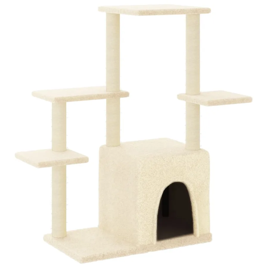 Arbre à chat avec griffoirs en sisal crème 97,5 cm - 2