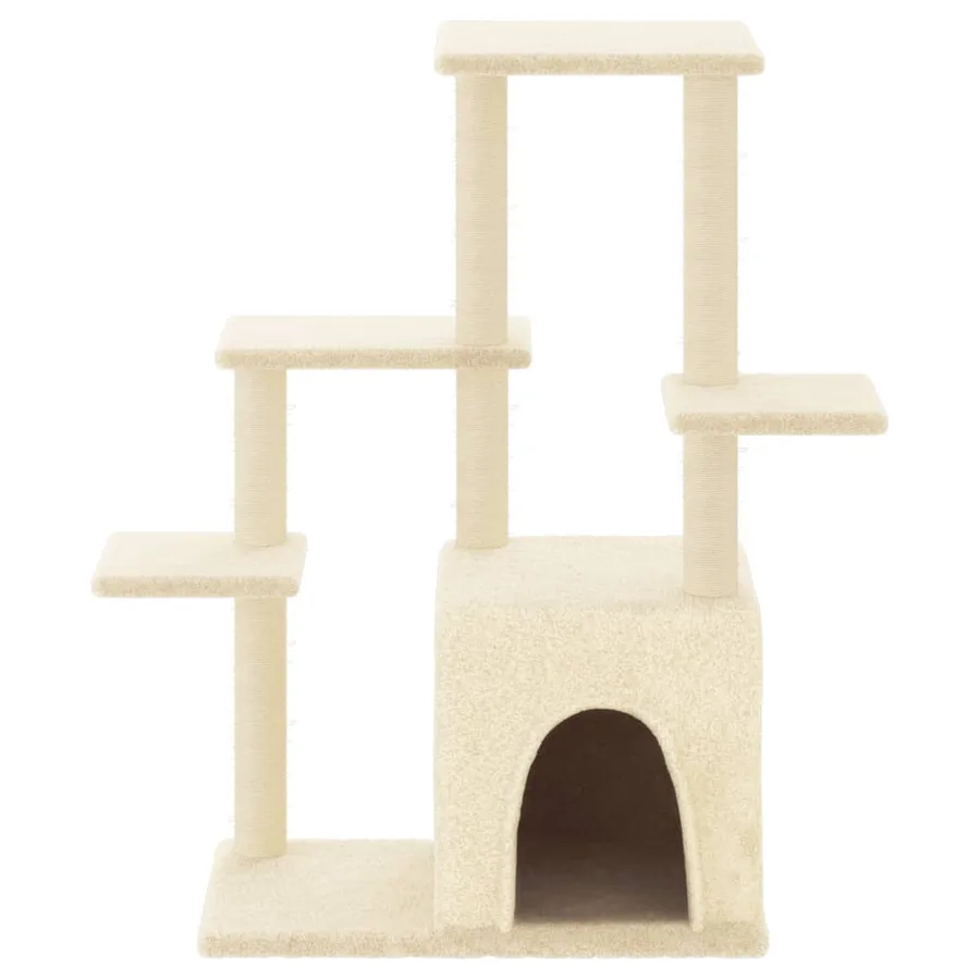 Arbre à chat avec griffoirs en sisal crème 97,5 cm - 3