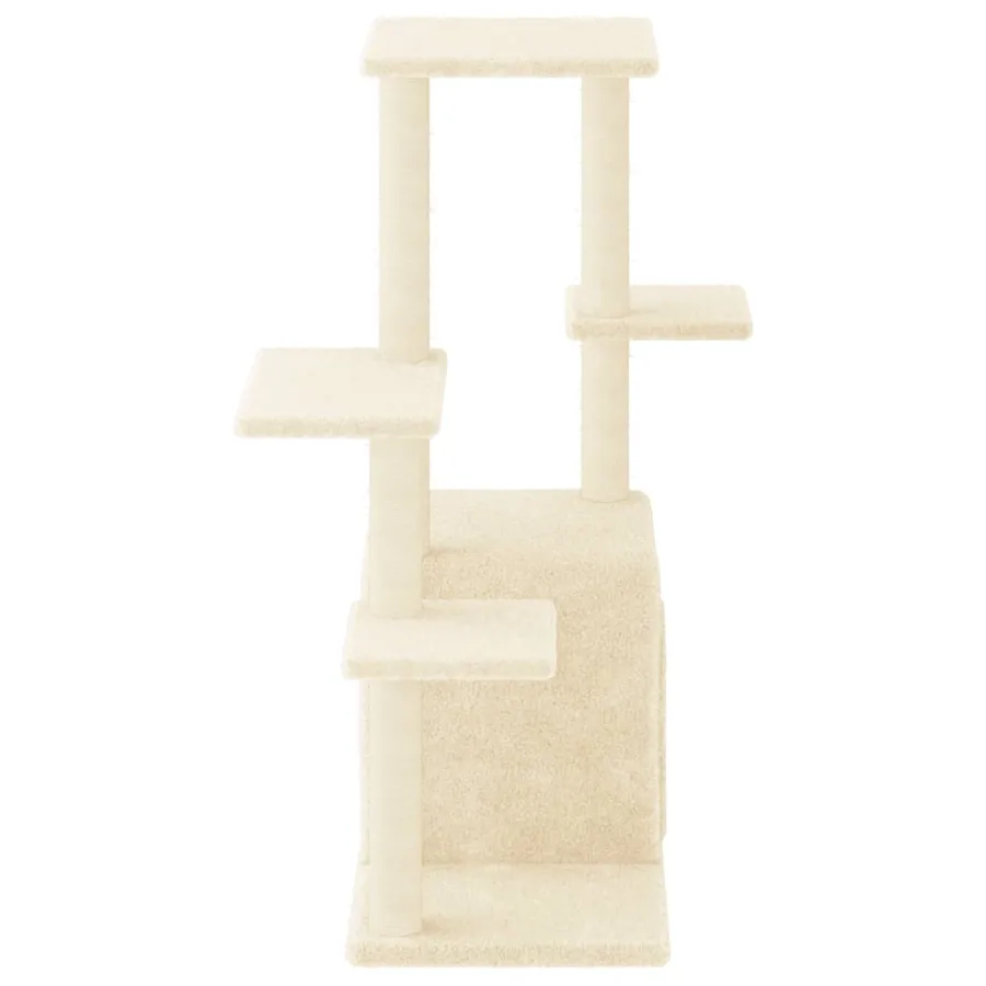 Arbre à chat avec griffoirs en sisal crème 97,5 cm - 4